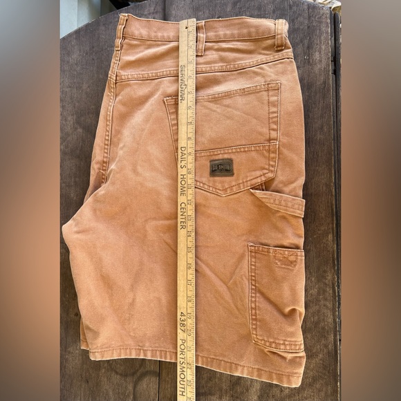 Big Smith Carpenter Work Shorts Camel Brown Duck Canvas Size 44x9.5-measured - Picture 8 of 12